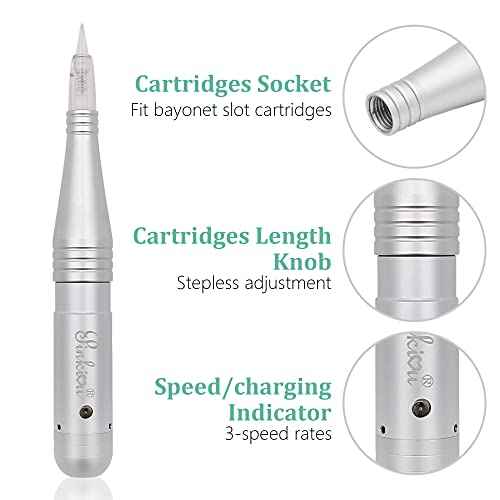 Pinkiou Permanent Makeup Machine MicroPigmentation Pen Hair Stroked Eyebrow Professional Microblading Pen Machine For EyeBrow Eyeline Lip Brow Lamination£¨Silver£©