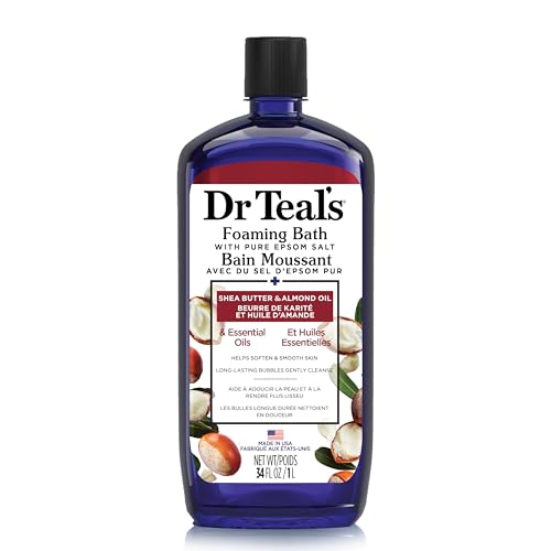 Dr Teal's Foaming Bath with Pure Epsom Salt, Shea Butter & Almond, 34 fl oz (Pack of 2)