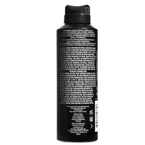 Kenneth Cole Black All Over Body Spray for Men, Aromatic Woody Fragrance, Notes of Watermint, Mandarin, Cedar, and Musk, Long-Lasting Cologne, 6.0 Fl. Oz