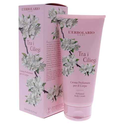 L'Erbolario Perfumed Body Cream - Moisturizing Body Butter with Cherry Extract - Softening Skin Care with Vitamin-Rich Oils - Tra i Ciliegi - 6.7 oz