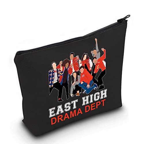 LEVLO School Musical Theatre Characters Cosmetic Make Up Bag Broadway Movie Fans Gift East High Drama Dept Makeup Zipper Pouch Bag (East High Drama Black)