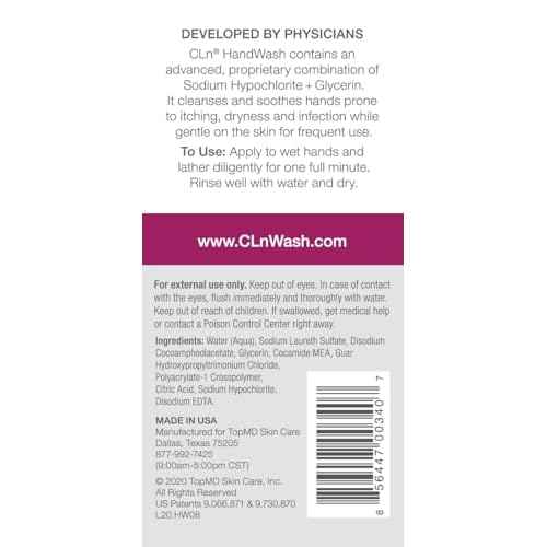 CLn¢ç HandWash - Advanced Hygiene for Hands, Formulated with Glycerin, for Sensitive Skin Prone to Hand Dermatitis, Redness, Irritation, Eczema, and Rash, Fragrance-Free, 8 fl oz