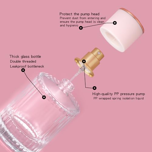 2 Pack 30ml 50ml Empty Perfume Spray Bottles, Refillable Fine Mist Atomizer Portable Travel Cologne Atomizers Fragrance Containers Sprayer for Perfume(50ML White cap and 30ML White cap)