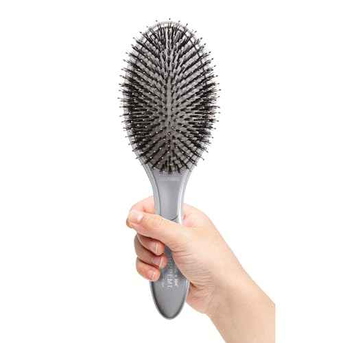Olivia Garden Ceramic + Ion Supreme Styler Cushion Paddle Brush - Boar & Ionic for Shine, Frizz Control & Smoother Hair