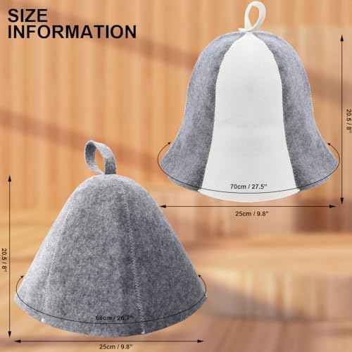 2 Pack Sauna Hat Polished Wool Hat for Sauna Wool Cap for Sauna Banya Bath House Head Protection Ukraine Sauna Hat for Men Russian Banya Hat Unisex Bathroom Accessories for Women White