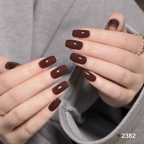 GAOY Nude Brown Gel Nail Polish Set, 6 Colors Beige Chocolate Soak Off UV Light Cure Gel Polish Kit for Salon and Nail Art DIY at Home
