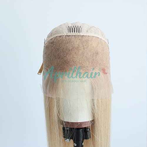Pre-plucked #27 Honey Blonde 13X4 Lace Front Wigs Straight Glueless 150% Density Brazilian Virgin Human Hair (27 Frontal Wig, 16 INCH)
