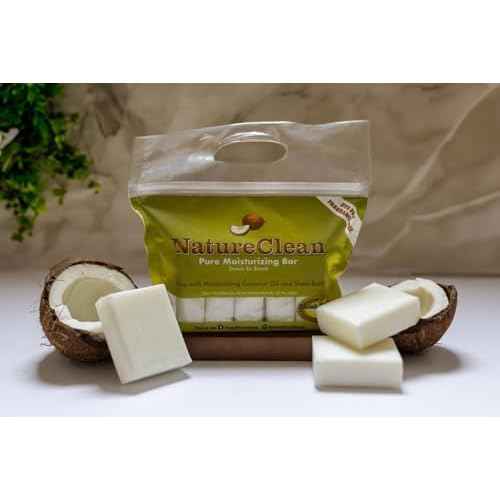 Amish Farms Pure Moisturizing Fragrance Free Bars with Coconut Oil & Shea Butter for Sensitive Skin - Made in USA | Women & Mens Face - Body Bar for Shower | NatureClean | 5oz Ea (5 Bars)