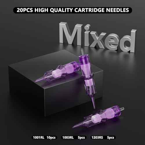 Professional Microblading Tattoo Gun Kit, Wireless Eyebrow Tattoo Pen Machine Kits, Complete Microblading Supplies with 2Pcs 500 mAh Battery, 20Pcs Cartridge Needles for Artists (Black)