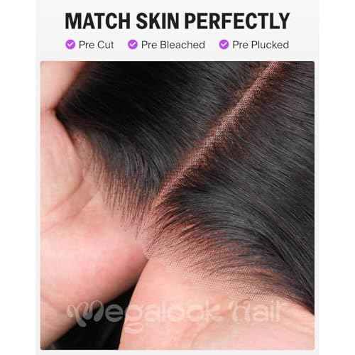 Wear and Go Glueless Wigs Human Hair Pre Plucked Pre Cut 6x6 Lace Front Wig Human Hair 220% Density Bleached Knots Straight Wig 20 Inch