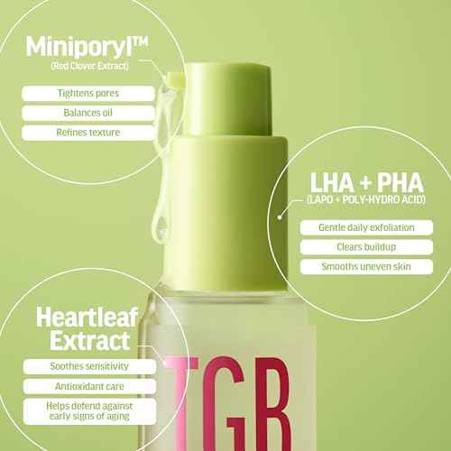 Pore Refining LHA PHA Skin Drink Serum ? Korean HA Serum for Face 1.01 fl oz | Exfoliating & Hydrating Treatment for Oily Skin, Enlarged Pores & Uneven Skin Texture