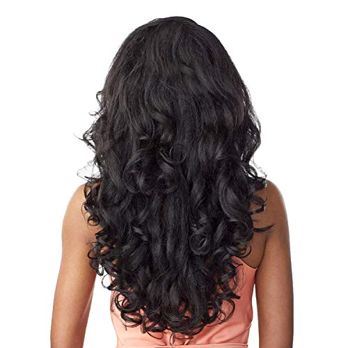 Sensationnel Instant weave half wig - 3 synthetic blendwig adjustable drawstring for seamless hair blending (1 JETBLACK)