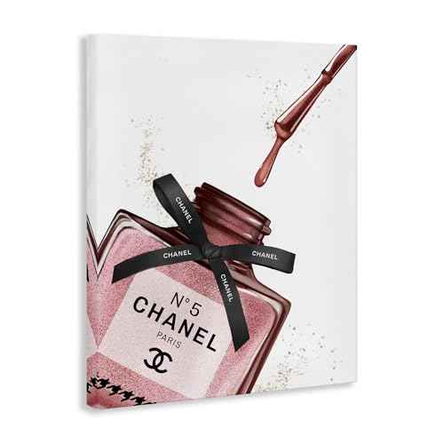 Stupell Industries Makeup Nail Polish Brush Drip Pink Fashion Design Canvas Wall Art, Multi-Color
