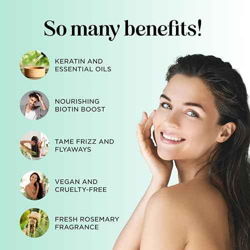 Biotin Rosemary Conditioner for Thinning Hair - Vegan Rosemary Biotin Conditioner with Volumizing Plant Proteins & B Vitamins for Fine Weak & Dull Hair - Sulfate Paraben & Silicone Free (16 Fl Oz)