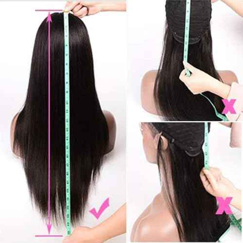 Headband Wigs Human Hair 180% Density 12A Kinky Straight Human Hair Headband Wigs For Black Women Yaki Straight Human Hair Wigs With Headband Attached Natural Black Color 22 Inch