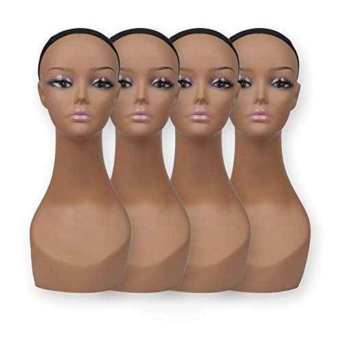 J&F CO.4 pcs Mannequin Head Model Heads Wig Display Head for Wigs Sunglasses Earrings