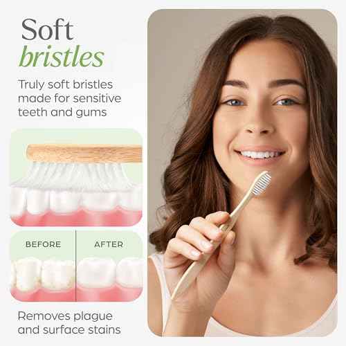 Soft Flossing Bamboo Toothbrushes 10 Pack - BPA Free Soft Bristles Toothbrushes for Adults, Natural Wooden Toothbrush