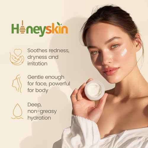 Hydrating Face Moisturizer & Body Cream with Manuka Honey Cream - Organic Face Moisturizer with Honey for Extremely Dry Skin - for Dry & Itchy Skin, Rosacea & Eczema Prone Skin 8oz