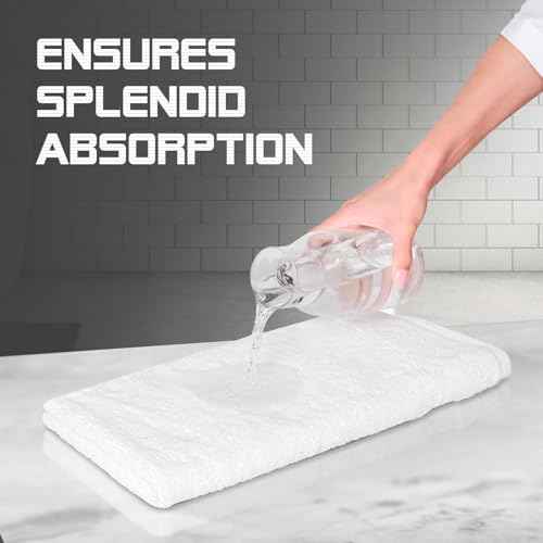 Oakias 100% Cotton Wash Cloths 60 Pack White - 12 x 12 Inches Ring Spun Cotton Facial Towels - Highly Absorbent Quick Dry Spa Towels - Bulk Washcloths Ideal for Scrubbing and Cleaning