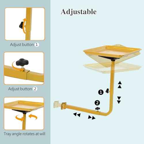 Salon Tray for Hair Stylist Steel Salon Tray Attached to Chair 360 Degree Rotating for Barber Chairs Hairdressing Tools Tattoo(Golden)