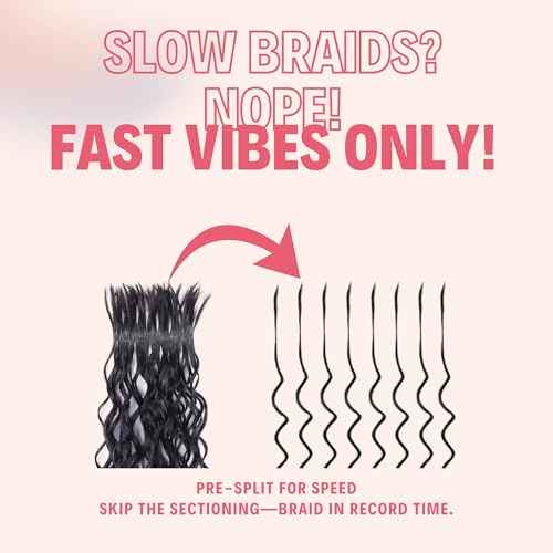 Human Braiding Hair, Pre-Divided Boho Braids Human Hair, Deep Wave Bulk Bohemian Hair Extensions for Braiding Knotless Wet and Wavy, 22 Inch, 3.5oz, Natural Color