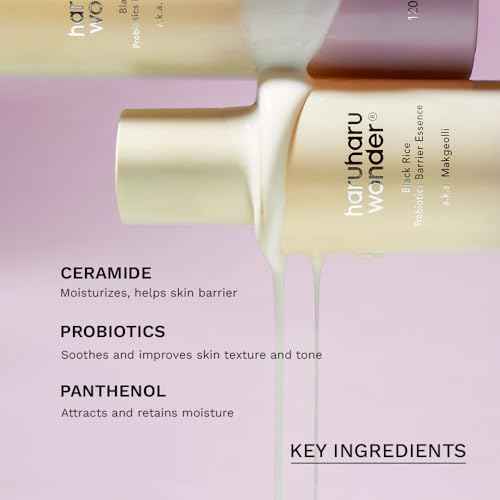 haruharu Wonder Black Rice Probiotics Barrier Essence, Skin Flooding & Layering, Strengthens Skin Barrier, Moisturizes, Glowy Radiant Skin, Ceramide & Panthenol, Holiday Stocking Stuffer, 4.05 fl.oz