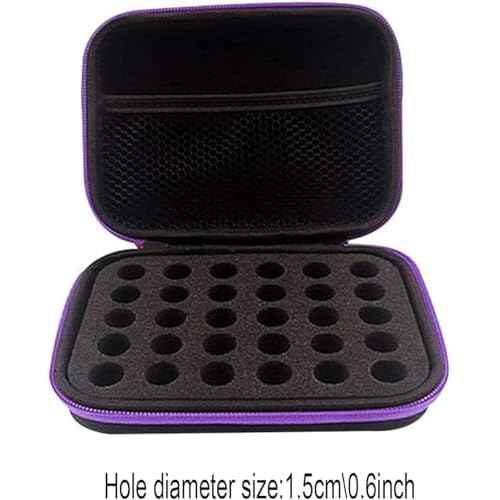 DHXYZZB Essential Oils Carrying Case Holds 30 Grids for 1-3ML Roller Bottles Storage peptide vial case for fridge Organizer Bag Hard Shell for Home, Travel, and Presentations (Green)