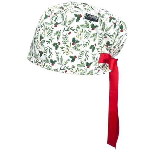 Euro Style Scrub Cap for Women & Men with Ribbon Ties & Buttons, Head Cover for Long or Short Hair
