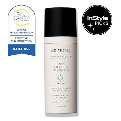 MDSolarSciences Daily Perfecting Moisturizer SPF 30, 2-in-1 Face Moisturizer and Sunscreen Hydrates and Perfects Skin with Hyaluronic Acid, Broad Spectrum Protection, 1.7 Oz