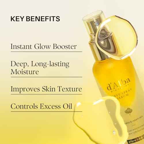 d'alba Piedmont Italian White Truffle First Spray Serum, Vegan Skin Care, Hydrating Face Moisturizer, Glow Serum for Radiant Skin, Non Comedogenic, All In One Mist (1.69 fl oz.)