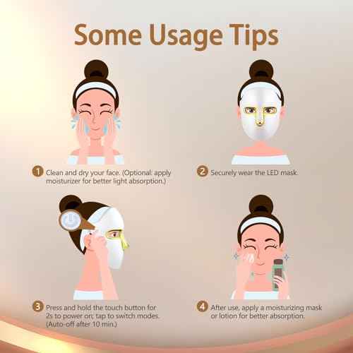 Red Light Therapy for Face Mask ? LED Face Mask Light Therapy with Red Blue LED and Infrared Light, Anti-Aging, Blemish Repair Treatment