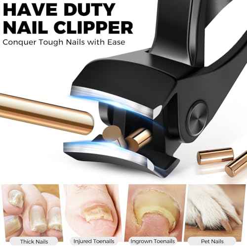 Toenail Clippers for Thick Toenails, 2025 Stocking Stuffers for Men Dad, Heavy Duty Toenail Clippers for Ingrown Nails, Angled Head Toe & Slanted Nail Clipper
