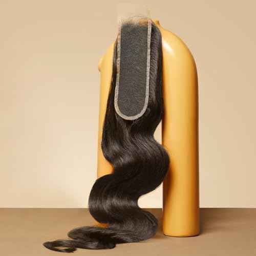 Triippy Raw Hair 2x6 HD Lace Closure Body Wave More Less Shedding than Regular Virgin Hair, 0.10mm Ultra-Thin 2x6 Swiss Real HD Lace with 100% Raw Cambodian Human Hair£¨16 Inch£©