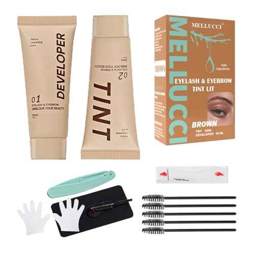 Brown Lash and Brow Color Kit Waterproof Eyelash Color with Natural Effects Gentle & Safe for Salon and Home Use