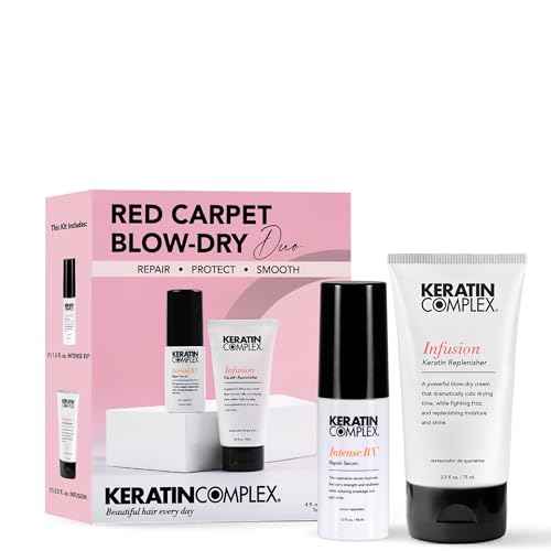 Keratin Complex - Red Carpet Blow Dry Kit -Infusion Keratin Replenisher, 2.5 fl oz & Intense RX Repair Serum, 1.5 fl oz