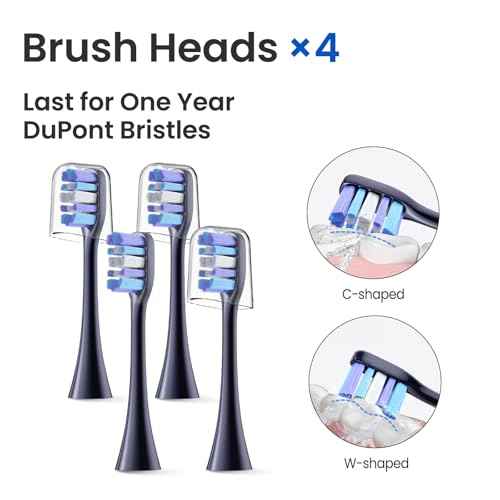 Sonic Electric Toothbrush for Adults&Teens - 180 Days Battery Life, Seamless Button&48000RPM Rechargeable Tooth Brush, 4 Replacement Heads for Deep Clean/Smart Timer/4 Brushing Modes/IPX8