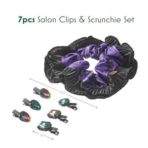 Wicked Elphaba Scrunchie & Hair Clip set - hair clips - hair accessories - hair accessories for girls - gifts for her - Scunci by Conair - 7PK