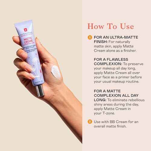 Erborian Matte Face Cream - Mattifying & Blurring Primer for Excess Sebum - Multi-Purpose Facial Primer Blurs the Appearance of Pores for a Natural Powdery Finish1.5 Oz