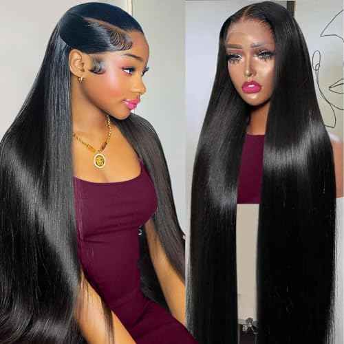 22 Inch Lace Front Wigs Human Hair 200 Density 13x4 HD Lace Front Wigs Human Hair Pre Plucked Glueless Wigs Human Hair for Women Straight Lace Frontal Wigs Natural Color