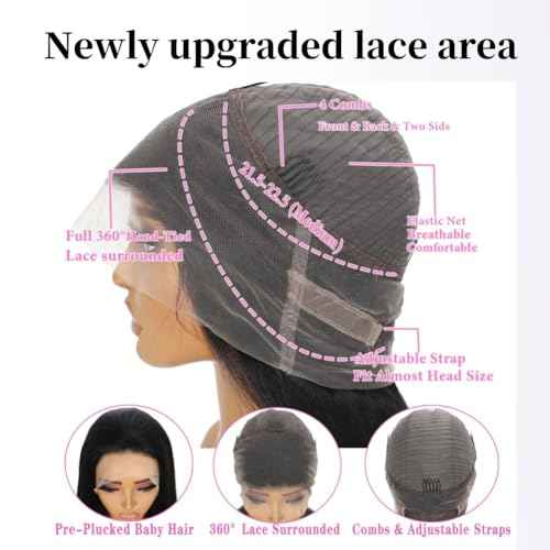 360 Deep Wave Full Lace Wig Human Hair 360 Deep Wave Human Hair Wig Full Lace Wet And Wavy 360 HD Lace Front Wigs Pre Plucked26 Inch