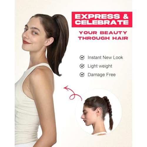 Ponytail Extension ? 16¡± Claw Clip in Ponytail Hair Extensions Natural Soft Synthetic High Pony Tail Hairpieces for Women (Chocolate Brown, 16 inch)