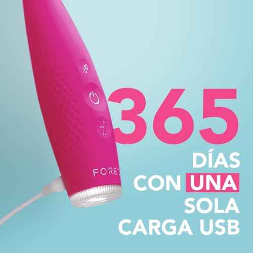FOREO ISSA 4 Electric Toothbrush ? 4-in-1 Rechargeable with Extra Brush Head, Soft Bristles, Long-Lasting Use, Gentle Cleaning - Fuchsia