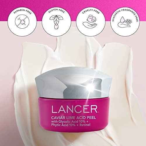 Lancer Skincare Caviar Lime Acid Peel, Retinol Facial Chemical Peel with Brightening Glycolic Acid, 1.7 Fluid Ounces¡¦