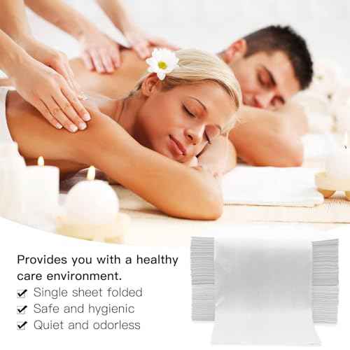 Disposable Bed Sheets 200 Pcs - 31" x 71" Non-Woven Fabric Massage Table Covers - Breathable SPA Bed Sheets for Beauty Treatments & Tattoos (White)