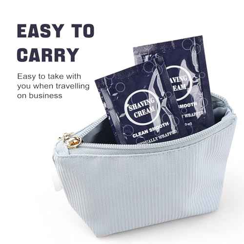Travel Shaving Cream for Men, Individually Wrapped Mini Shaving Cream in Bulk, Disposable Travel Size Toiletries Amenities Vacation for Hotel, Shelter/Homeless/Nursing Home/Charity 0.34 oz (30 Pack)