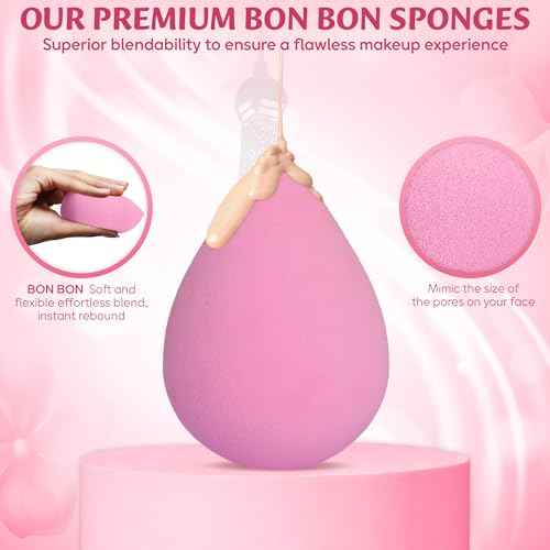 6Pcs Makeup Sponges for Foundation and Blending Powder, Cream and Liquid - Latex Free, Vegan and Super Soft Makeup Blender Beauty Sponges - Multicolored Beauty Blender Sponge Set | Dry & Wet Multi-Use