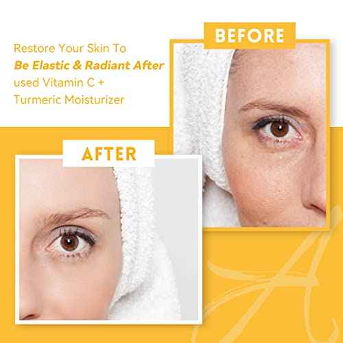 ANAI RUI Facial Moisturuzier, Turmeric Face Cream with Vitamin C for Hydrating, Firming, Tightening Skin, Turmeric Vitamin C Cream for Dark Spots, Dry Skin, 1.76 OZ