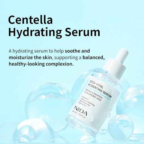NIDA CICA-HYAL Hydrating Serum | Centella Asiatica, Hyaluronic Acid | Hydration, Calming & Soothing, Skin Balancing, Skin Barrier | 1.69 fl. oz., 50ml