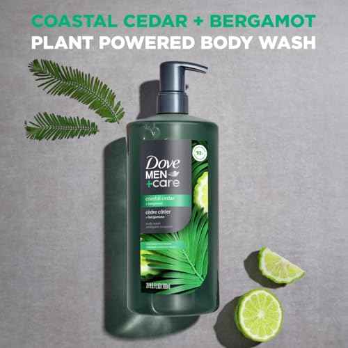 DOVE MEN + CARE Body Wash Coastal Cedar & Bergamot Plant-Based Moisturizing Body Wash for Men, 26oz