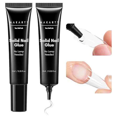 Makartt Semi Solid Nail Glue for Press On Nails, No Lamp Needed Soft Acrylic Gel Nail Tips Fake Nails, Easy to Control Hema-Free Nail Glue Gels for Nail Art DIY Home Manicure 10ml (10ml*2)